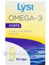 Lysi Omega-3 Forte zivju eļļa, 1000 mg, 64 kapsulas