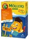MOLLERS Junior Ar Apelsīnu un Citrona Garšu želejas zivtiņas, 45 gab.