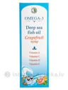 Omega-3 zivju eļļa ar greipfrūtu sīrupu un vitamīniem, 500 ml