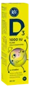 RFF D3 1000 IU pilieni, 20 ml
