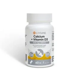 LIVSANE Calcium + Vitamin D3 tabletes N60