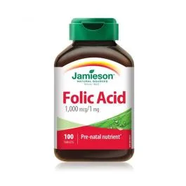 JAMIESON Folic Acid 1 mg tabletes, 100 gab.