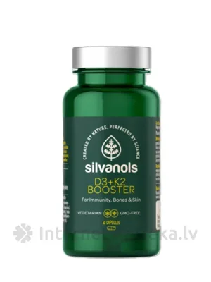 SILVANOLS  D3+K2 Booster kapsulas, 60 gab.