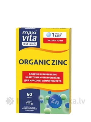 Zink organic tabletes, 60 gb.