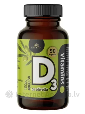 Vitamīns D3 4000 SV, 90 kapsulas