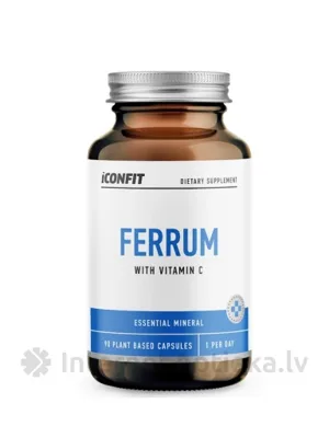 ICONFIT Ferrum Dzelzs 20mg + Vitamīns C 100mg, 90 kapsulas