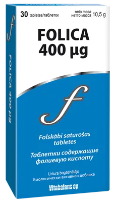 VITABALANS Folica 400 µg tabletes, 30 gab.