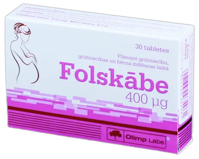 OLIMP LABS Folskābe 400 µg tabletes, 30 gab.