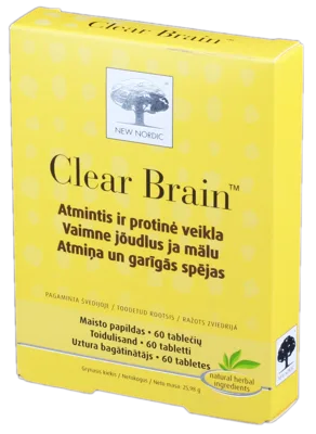 NEW NORDIC tabletes CLEAR BRAIN, 60 gab.