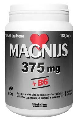 MAGNIJS 375 mg + B6, 180 tabletes