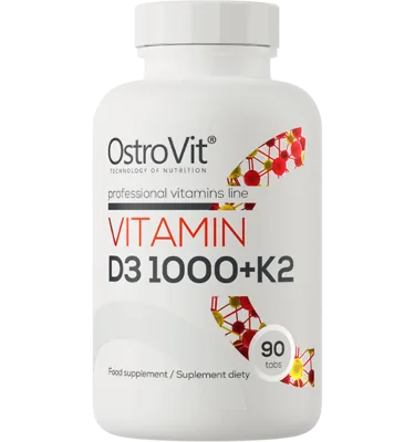 OSTROVIT Vitamin D3 1000 IU + K2 tabletes, 90 gab.
