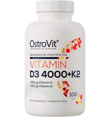 OSTROVIT Vitamin D3 4000 IU + K2 tabletes, 100 gab.