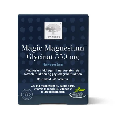 NEW NORDIC Magic Magnesium Glycinat tabletes, 60 gab.