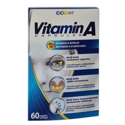 ABC VIT, A vitamīns, 60 kapsulas