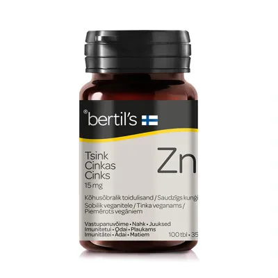 BERTIL'S ZINC 15 MG, 100 tabletes