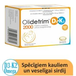 Olidetrim 2000IU D3+K2+ OMEGA-3, 30 kapsulas