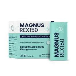 BIOFARMACIJA MAGNUS REX150 pulveris, 28 paciņas