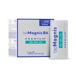 BIO MAGNIS B6 PREMIUM +B6, B12, CINKS, pulveris, 28 paciņas