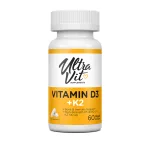 UltraVit Vitamin D3 4000IU + K2 kapsulas, 60 gb.
