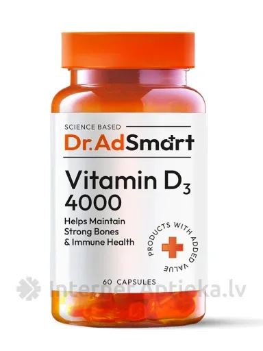 Dr. AD Smart Vitamin D3 4000 kapsulas, 60 gb.