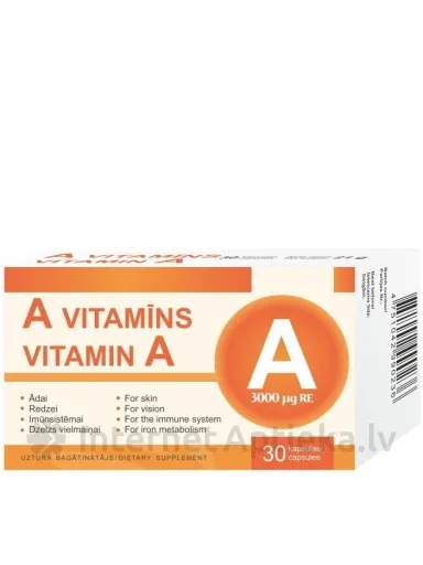 A VITAMĪNS kapsulas, 30 gb.