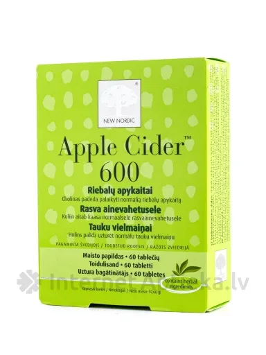 New Nordic Apple cider 600 (ābolu sidrs), 60 tabletes