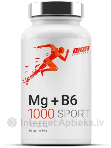 DION SPORTLAB Mg+B6 1000 SPORT, 60 tabletes