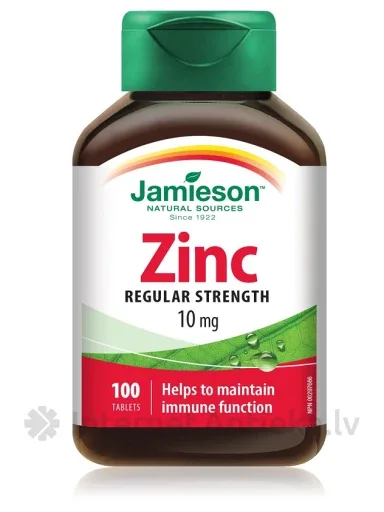 Jamieson Zinc 10mg tabletes, 100 gb.