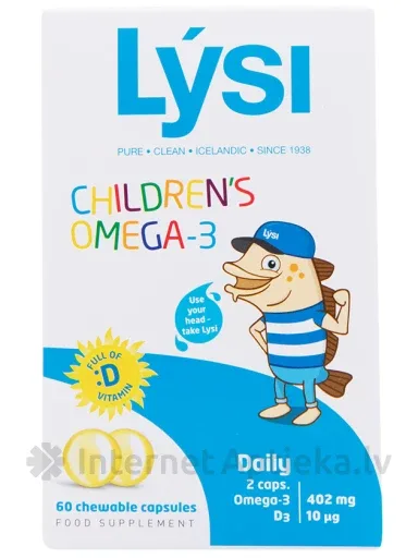 LYSI Childrens Omega-3 kapsulas, 60 gab.