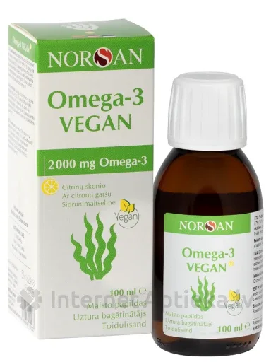 NORSAN OMEGA-3 VEGAN ar citronu garša, 100 ml