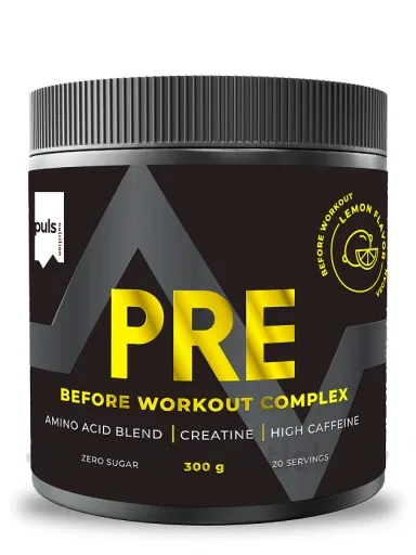 Puls Nutrition pre workout complex Lemon pulveris, 300 g