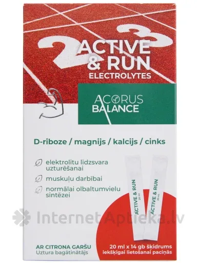 ACORUS BALANCE Active & Run Electrolytes elektrolītu līdzsvaram, paciņas N14