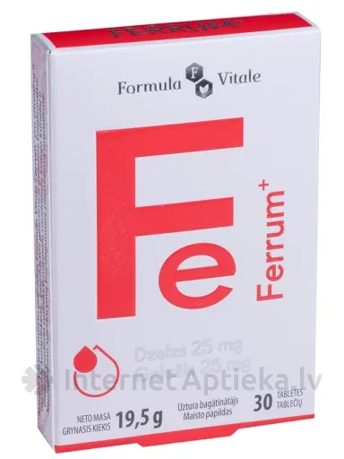 FORMULA VITALE FERRUM 25MG, 30 tabletes