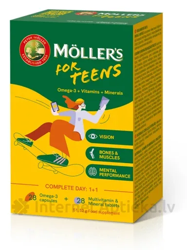Möller’s for Teens, 28 kapsulas + 28 tabletes