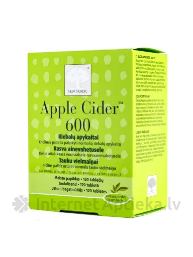 New Nordic Apple cider 600 (ābolu sidrs), 120 tabletes