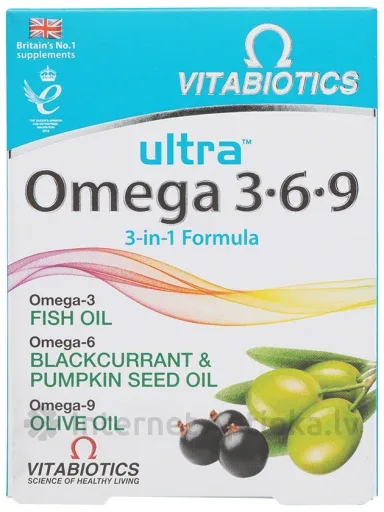 VITABIOTICS Ultra Omega 3-6-9 kapsulas, 60 gab.