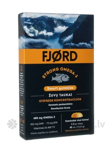 FJORD Omega-3 Smart košļājamās pastilas, 45 gab.