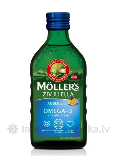 MOLLERS zivju eļļa (augļu garša), 250 ml