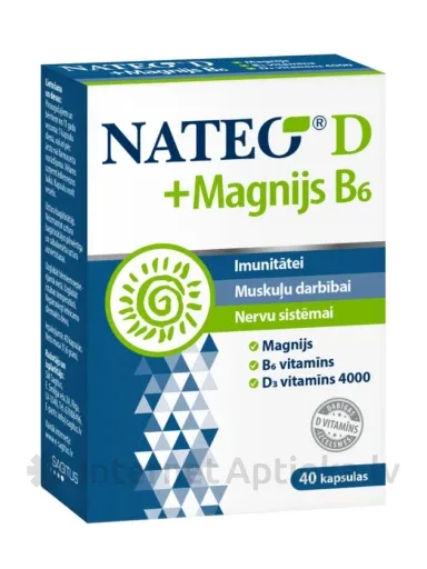 NATEO D + Magnijs B6 kapsulas, 40 gab.