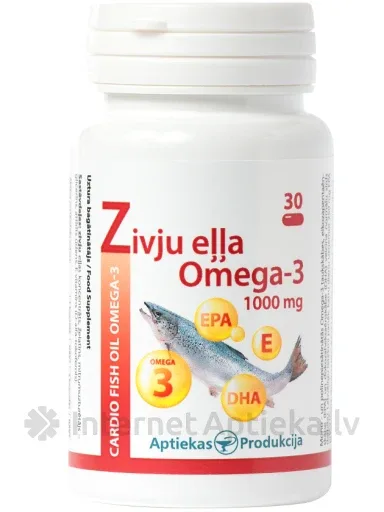 APTIEKAS PRODUKCIJA Sirds Zivju Eļļa 1000 mg kapsulas, 30 gab.