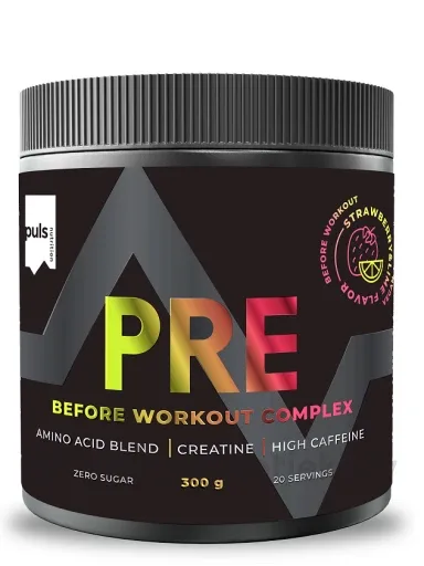 Puls Nutrition pre workout Strawberry lime pulveris, 300 g