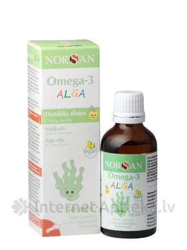 NORSAN Omega-3 ALGA ar citronu garšu, 50 ml