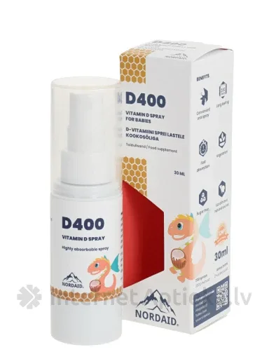 NORDAID Vitamīna D sprejs bērniem D400, 30 ml