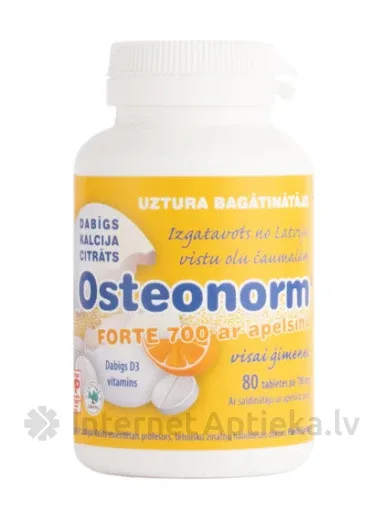 Osteonorm Forte 700 mg - apelsīnu, 80 tabletes