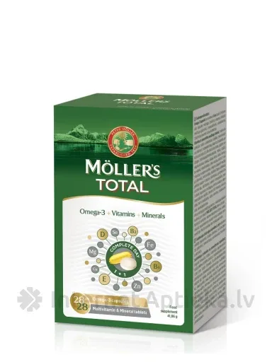 Möller’s Total zivju eļļa, 56 kapsulas