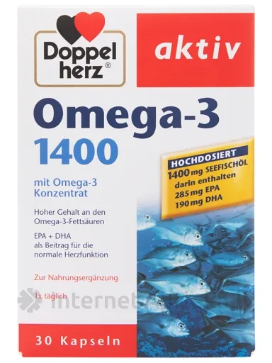 DOPPELHERZ Activ Omega-3 1400 mg tabletes, 30 gab.
