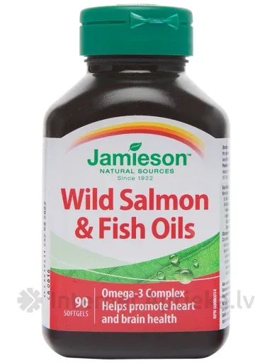 JAMIESON Wild Salmon & Fish Oil kapsulas, 90 gab.