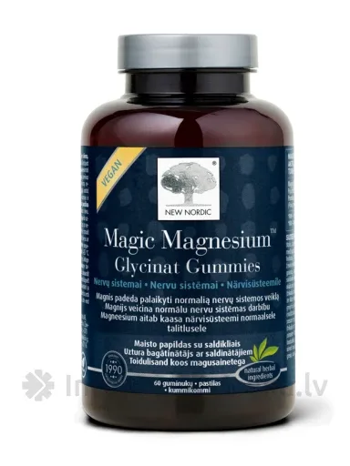 NewNordic Magic Magnesium™ Glycinat Gummies pastilas, 60 gb.