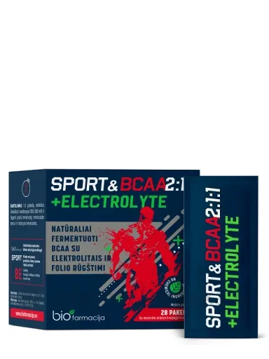 Biofarmacija Bio Sport&BCAA 2:1:1 + Electrolyte paciņas, 28 gb.