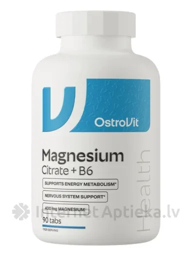 OstroVit Magnesium Citrate 400 mg + B6 tabletes, 90 gb.